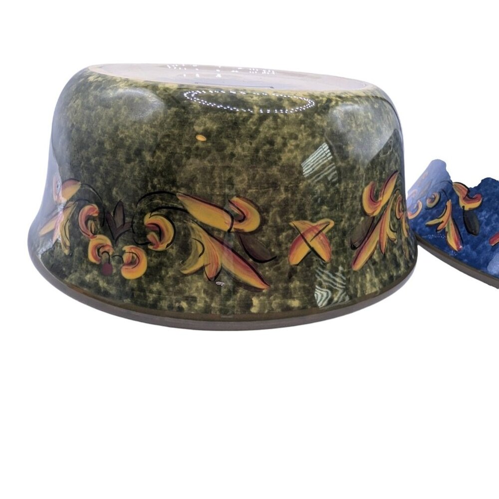 Set Of 2 Vintage Hand-Painted Casa Christina Ceramic Bowls With Floral Interior - Picture 13 of 15